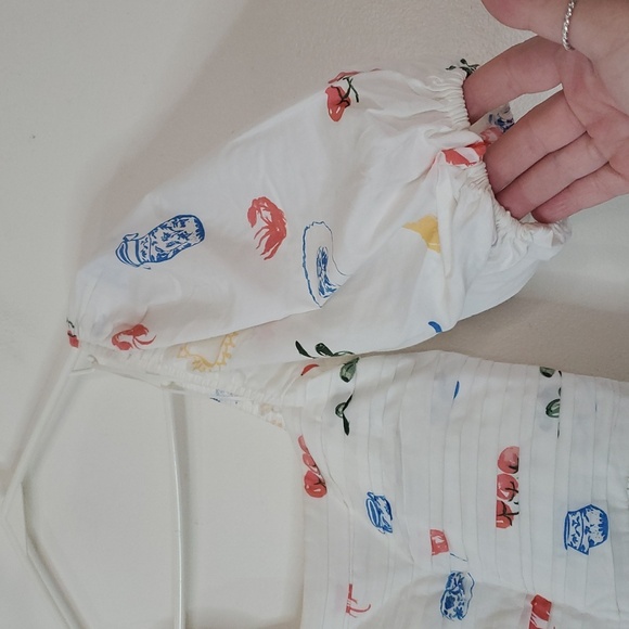 Abercrombie & Fitch Emerson Poplin Puff Sleeve Midi Dress Size XXST Novelty Prin - Picture 3 of 15